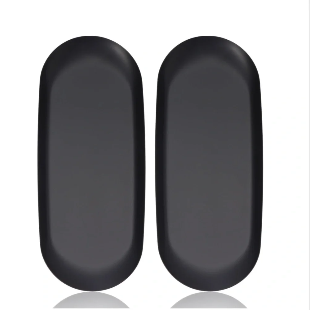 Set of Two Black Oval Plates Stainless Steel Bathroom Kitchen Countertop